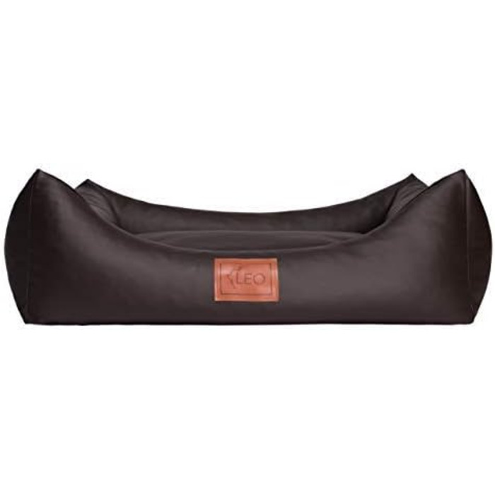 Софа для собак Leo4dog Natalie: м'яке ліжко-софа з штучної шкіри, 4 розміри (XL 115x90 см), темно-коричневий