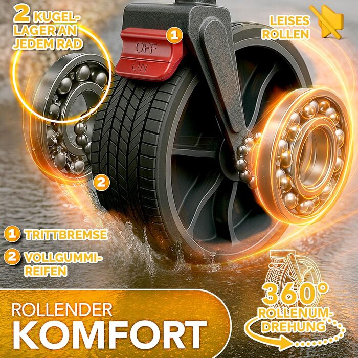 TRESKO® Вагончик-візок складний з дахом, кишеньою-холодильником та бічними шторками | Ручний візок, вантажопідйомність до 150 кг | Візок для перевезення з повного гумового покриття та гальмами (передні та задні) та 3-точкова система ременів безпеки (зелен