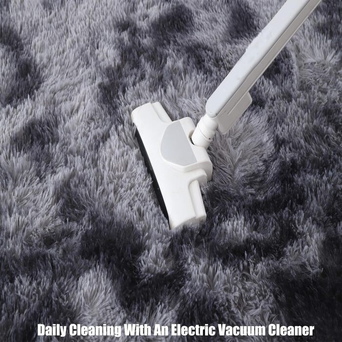 QUINZI М'який килим 160x230 см, високий ворс, сучасний, плюшевий, для спальні, вітальні, дитячої кімнати, з бахромою, нековзний, темно-сірий