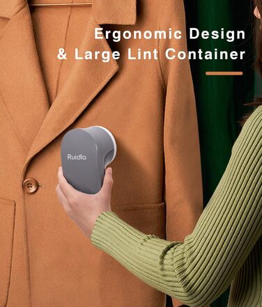 Електричний видалення ворсу для одягу: видалення ворсу з одягу з 6 змінних лез з нержавіючої сталі (сірий)