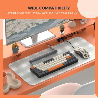 Ігровий комплект клавіатури та миші YINDIAO T8 RGB (68 клавіш) з USB-C кабелем, 6400DPI, для PC/PS5, темно-сірий