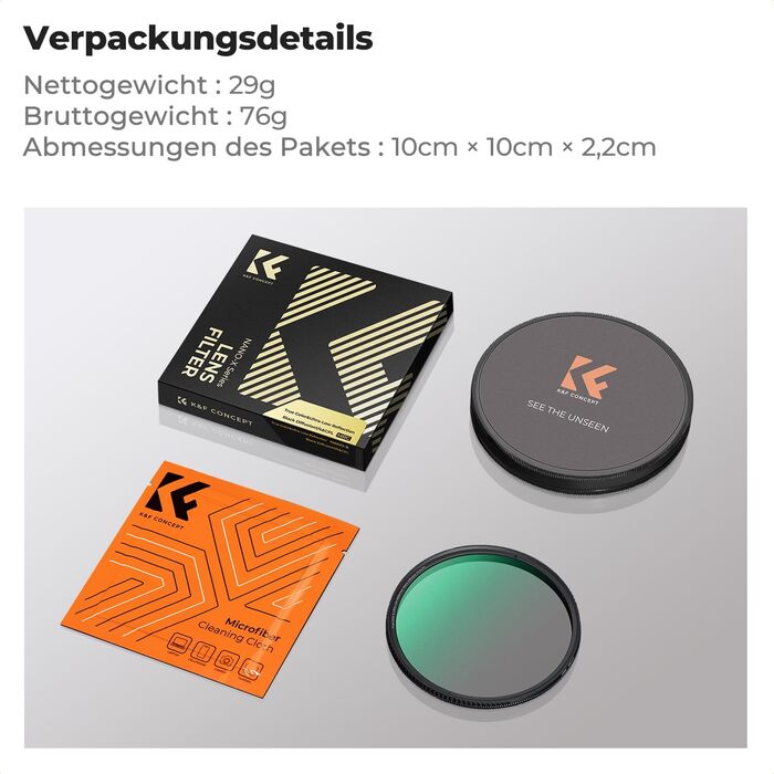 Фільтр 62мм 2-в-1 K&F Concept: Поляризаційний та Black Mist, скло Nano-Xcel