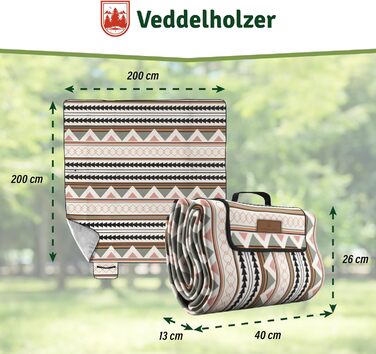 Пікнік-ковдра Boho 200x200 см, водонепроникна, пляжна, XXL, ізоляційна, м'яка, для кемпінгу, парку, фестивалю, складана, прана
