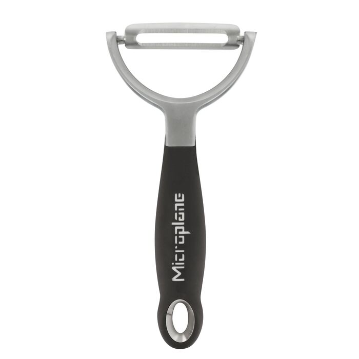 Microplane Profi Y-овочечистка: пряма сталева бритва для фруктів та овочів, чорний колір