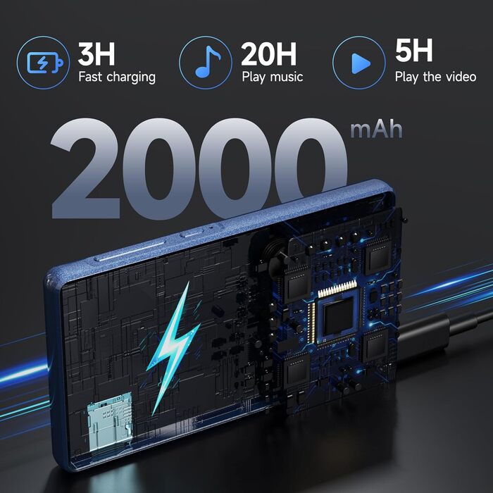 MP3 плеєр 163GB з WiFi, Bluetooth, Android 13, Spotify, FM радіо, сенсорний екран 4.5