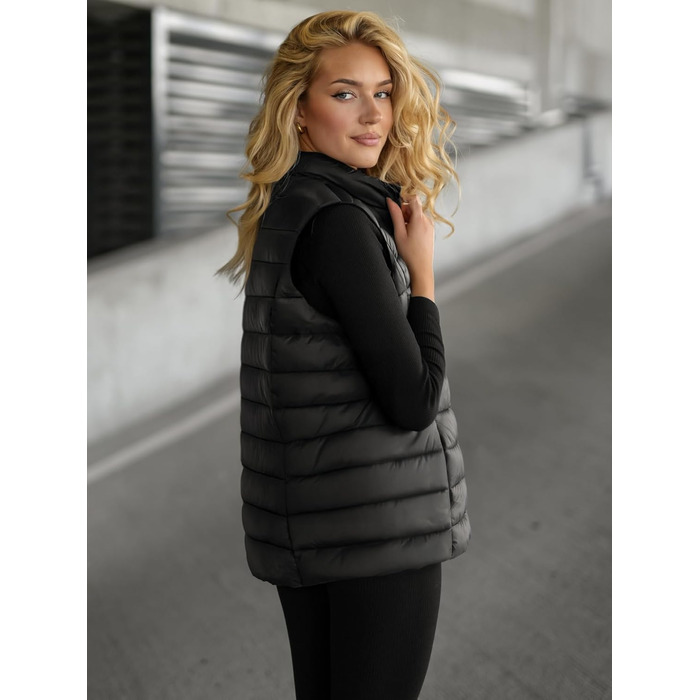 Жіноча степкова жилетка OZONEE з капюшоном, без рукавів, спортивна, тепла, для активного відпочинку, чорна (777/1765KA)