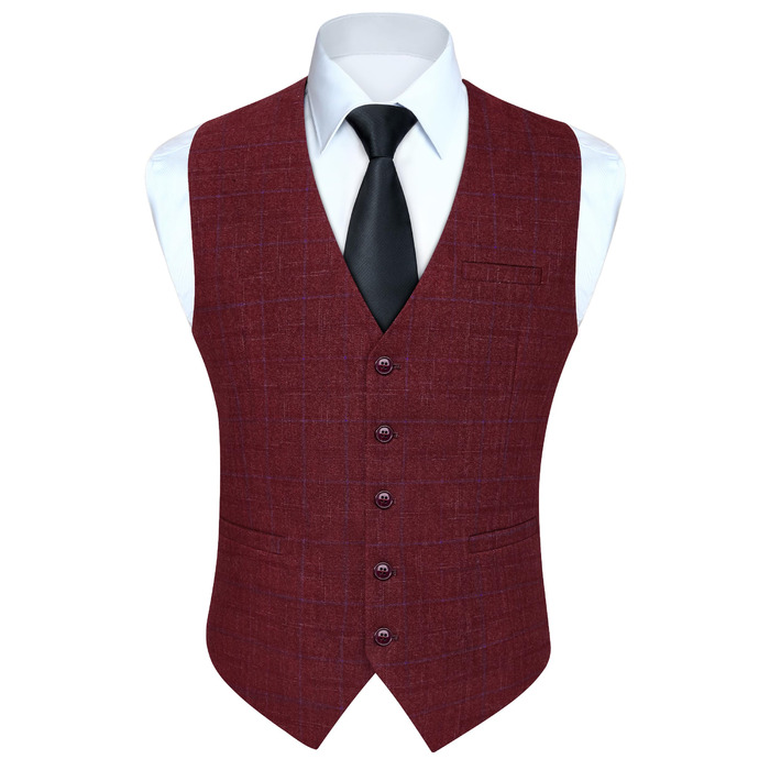 Жовта жилетка для костюма Hisdern Manner Formae - багряний колір, розмір XS
