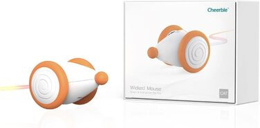 Cheerble Wicked Mouse – електрична іграшка для котів, USB-зарядка, LED-підсвітка, для активності та розвитку, колір абрикос