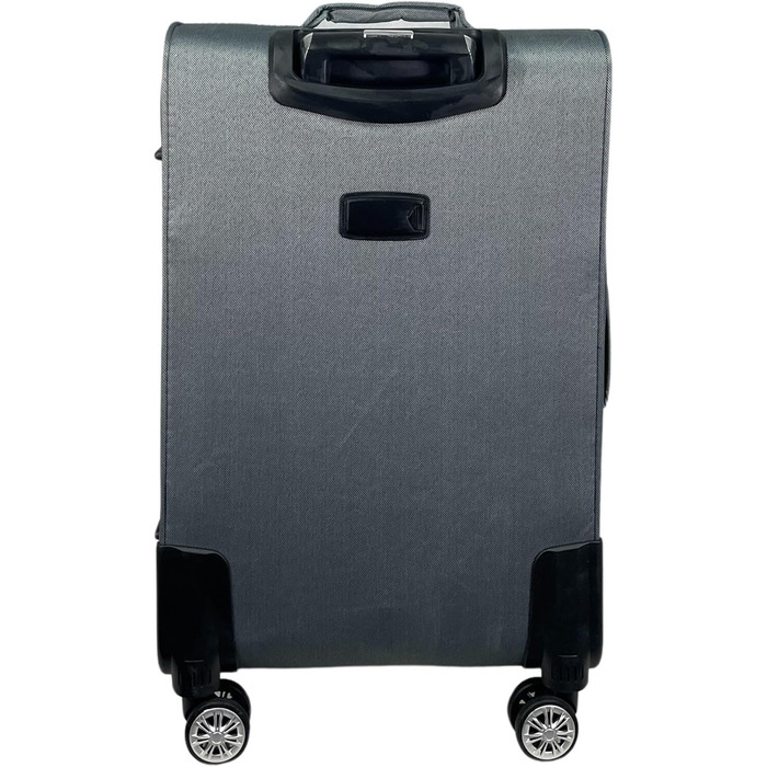 Чемодан-роликовий тканинний для подорожей, розширюваний, з подвійними колесами (M/L/XL/XXL або набір 4 шт.), м'який багаж (фіолетовий, ручна поклажа (55 см)), набір 3 шт. (сірий)