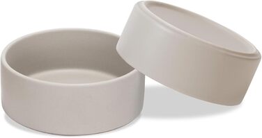 Керамічна миска для собак та котів SpunkyJunky, 1800 мл (2 шт.), сіра