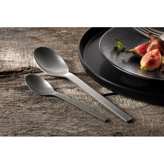ZWILLING 1027162 Minimal Cutlery Set, 68-Piece, for 12 People, 18/10 Stainless Steel, Vintage-Style Dinner Cutlery, Hammered, Dishwasher-Safe, Silver