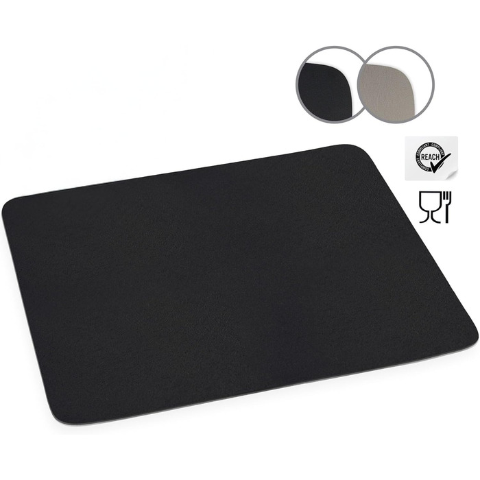 Підкладка під миску для котів та собак Miggo® Premium, 40x50 см, чорна, з штучної шкіри, неслизька