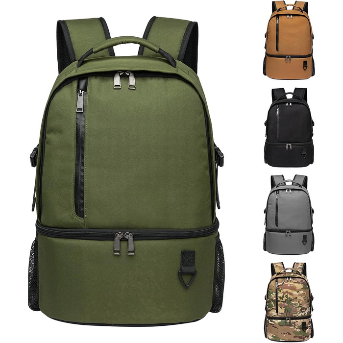 28L Insulated Cooler Backpack - Double Layer Small Thermal Backpack for Camping, Picnic, Travel (Green)