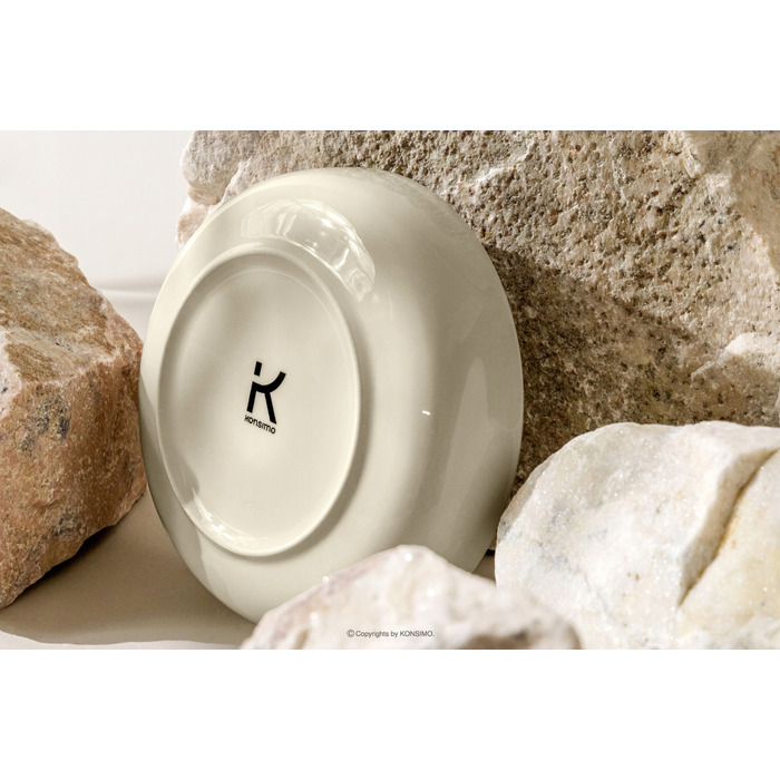 Обідній сервіз Konsimo Victo, бежевий глянцевий, набір тарілок на 6 осіб (12 предметів)