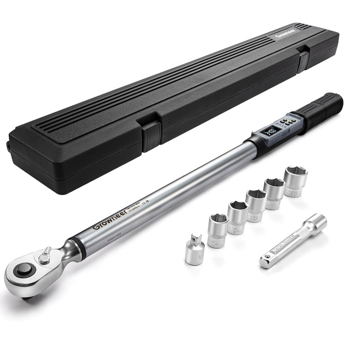 Цифровий шуруповерт з моментом, 2.66-53.1 In-lbs/ 1/4'' Drive, 17-340Nm, з індикатором крутного моменту, звуковим сигналом та LED-дисплеєм, 27 в 1