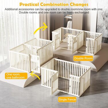 Клітка-вигул для цуценят та собак CEIEVER, 186x126x75 см, біла