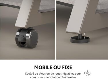 Підставка для телевізора FITUEYES Eiffel Kamel - мобільна, поворотна, на коліщатках, для телевізорів 32-65 дюймів (до 40 кг)