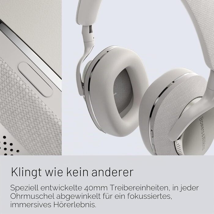 Навушники бездротові Bowers & Wilkins Px7 S2 Bluetooth з шумозаглушенням, сірі. До 30 годин, aptX Adaptive, швидка зарядка.