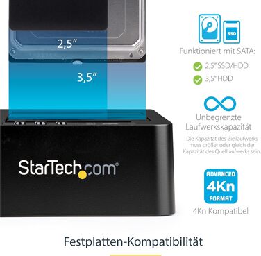Дублікатор жорстких дисків StarTech.com USB 3.1 (10Gbps) Standalone HDD Docking Station, SDOCK2U3R (USB 3.0/eSATA)