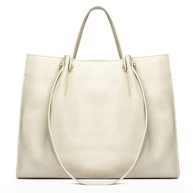 Сумка жіноча велика елегантна крос-боді PU шкіра, шопер для роботи, школи, офісу, повсякденна біла