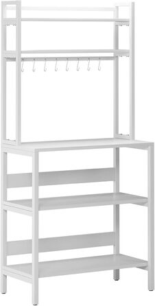 Стелаж для кухні SogesHome 5-ярусний, 80x40 см, з гачками, білий