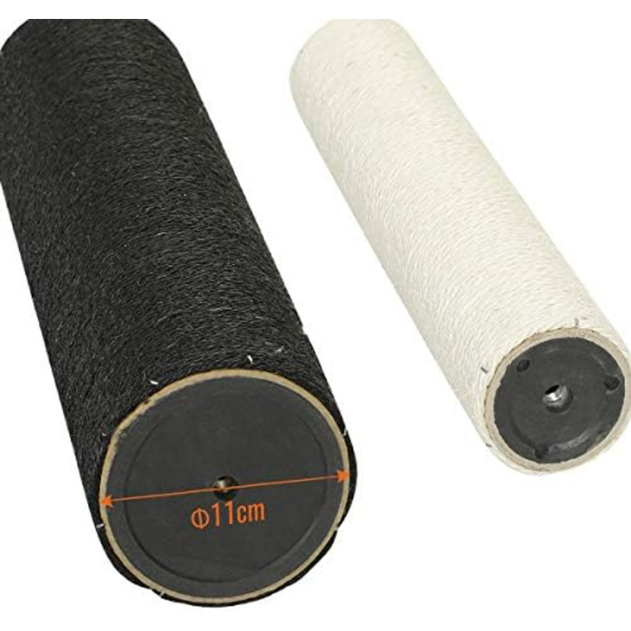 Кігтеточка для котів MSmask XXL, велика, стабільна з сизалевими стовпами, 2 оглядові платформи, сірий/чорний колір, сизаль