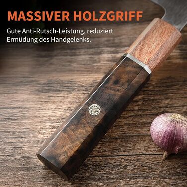 Японський ніж Plys: професійний кухонний ніж для м'яса, 20 см, з високоякісної нержавіючої сталі
