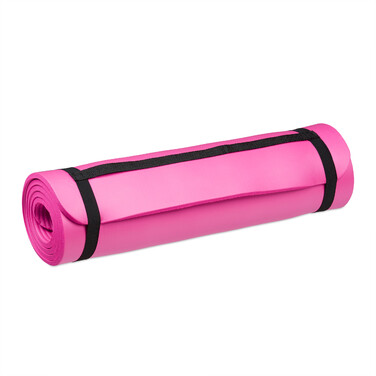Relaxdays Yoga Mat, 1 cm thick, solid color