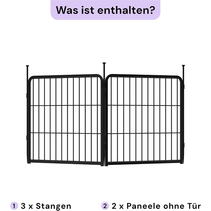 Вольєр для цуценят SunsGrove 60см, чорний, 2 частини, міцний, антикорозійний, без інструментів