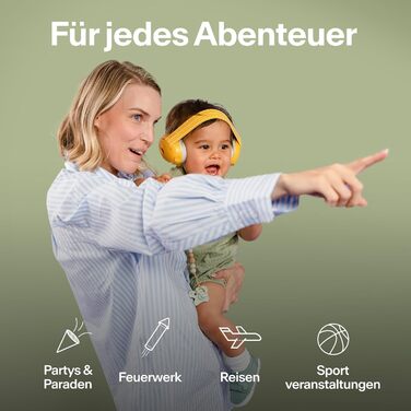 Захисні навушники Alpine Muffy Baby Klassik для дітей до 36 місяців - захист від шуму, антиковзне регульоване наголов'я, безпечні та сертифіковані в Німеччині, зелений колір