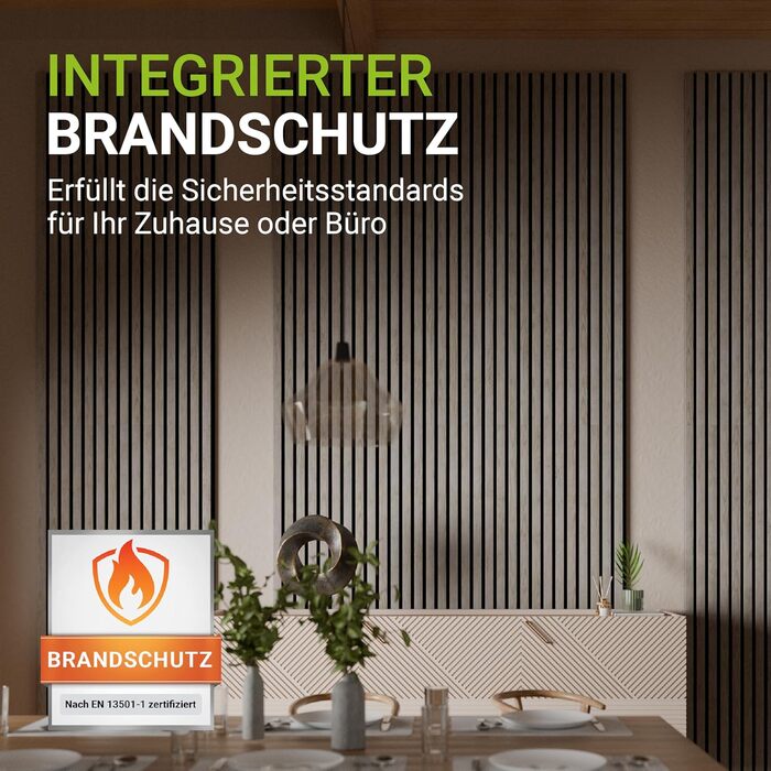 Акустичні панелі Juskys для стін, набір 4 шт (2,88 м²), 120x60 см, шумопоглинаючі декоративні панелі від луни та шуму, колір Дуб (Світлий натуральний дуб)