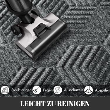 Килимок для дому та вулиці Yimobra - антиковзаючий, миючий, вологостійкий, 75 x 43 см, чорно-сірий