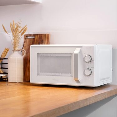 Мікрохвильова піч Cecotec Pro Clean 3120 з кварцовим грилем 800 Вт, антибактеріальним покриттям Ready 2 Clean, технологією 3D Wave, 20 л, 6 режимів, білий колір
