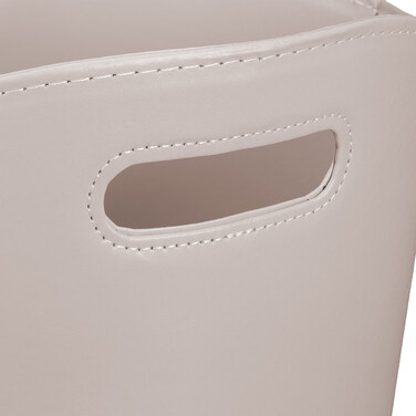 Relaxdays Gray Wooden Basket with Faux Leather