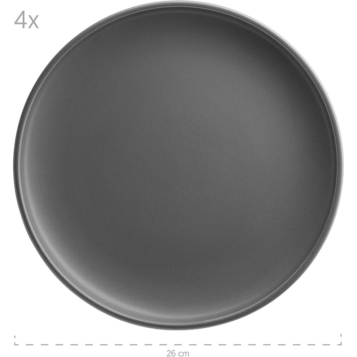 Набір тарілок MÄSER Serie Vada (12 шт.) - сучасний дизайн, шведська якість, для 4 осіб, порцелан, білий глянцевий/сірий матовий