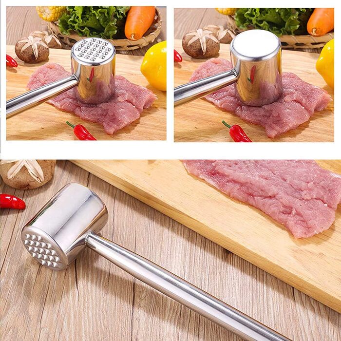 Кухонний молоток для м'яса PIQIUQIU з нержавіючої сталі 304 (подвійний)