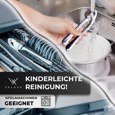 Преса для часнику VALUXE® - професійна, міцна, срібна, для кухні, миється в посудомийній машині