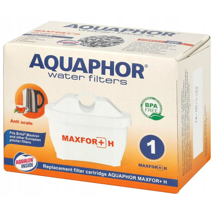 Смінні фільтри Aquaphor Maxfor+ H для жорсткої води до фільтруючого глека, 6 шт.