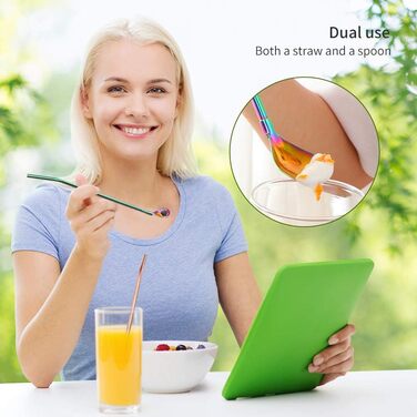 Кольорова ложка з трубочкою, акрил, 24 шт.