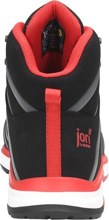Робочі черевики ELTEN Jori Rapid Black-red Mid ESD S3S, чоловічі та жіночі, текстиль, пластикова захисна капа, легкі, спортивні, 44 EU, чорний/червоний
