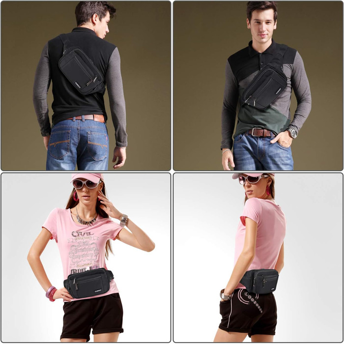 Чоловіча та жіноча бананка/поясна сумка CXWMZY, камуфляж/чорний, універсальний розмір