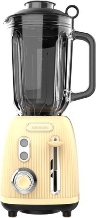 Cecotec Retro Power Stand Mixer - Black Titanium Finish, 1200W, 1.5L, 2-Speed, Green/Yellow Vintage Design