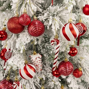 Набір прикрас на ялинку 40 шт. Червоні ялинкові кулі з пластику, міцні, для декорування ялинки