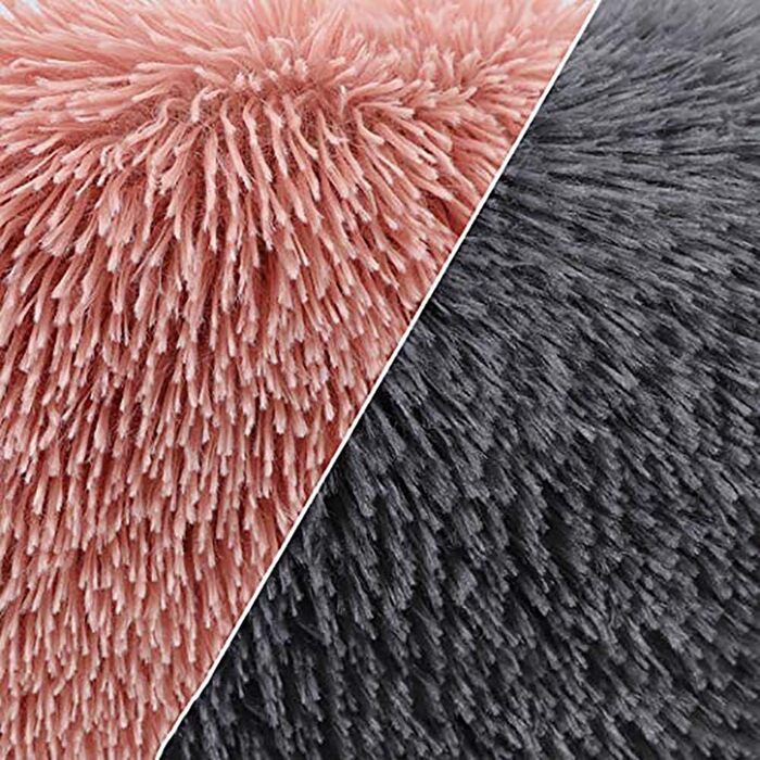 Кругле ліжко для котів та собак, Doughnut-форма, 60 см, сірий колір, Queta Deluxe