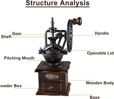 Coffee Grinder, Portable Manual Coffee Grinder, Manual Coffee Bean Grinder, Hand Grinder Pepper Spice Home Grinding Machine, Retro Manual Coffee Grinder Pepper Mill