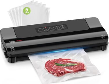 Вакуумний пакувальник Bonsenkitchen: швидкий, компактний, для продуктів харчування, з аксесуарами