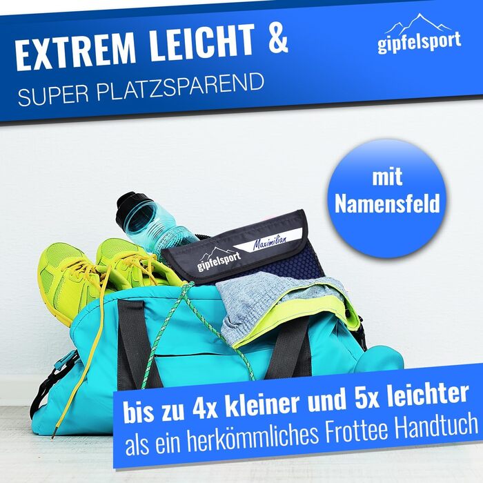 Набір мікрофібрових рушників Gipfelsport для сауни, фітнесу, спорту та пляжу (80x40 см, темно-синій)