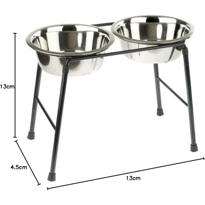 Подвійний годівник для тварин Classic Pet Products з нержавіючої сталі, 300 мм, 3200 мл (VIT-36757)