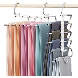 Підвісні вішалки для штанів DAMITA: 2 шт., фальш, білі, з пластику та нержавіючої сталі, для штанів, суконь, джинсів, шалей, одягу для жінок та чоловіків. Організатор для шафи.