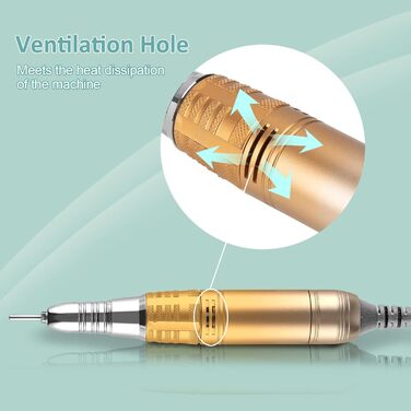 Електричний апарат для манікюру та педикюру Madenia TouchPro – 35000 об/хв, з LED-дисплеєм, 6 насадок, для гелевого манікюру